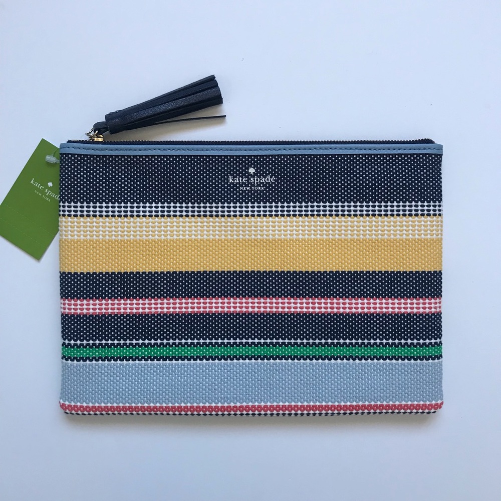 Kate spade Boardwalk striped pouch bag NEW